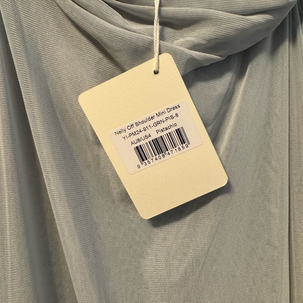 Peppermayo Off-Shoulder Sage Mini Dress - Picture 4 of 4
